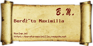 Beráts Maximilla névjegykártya